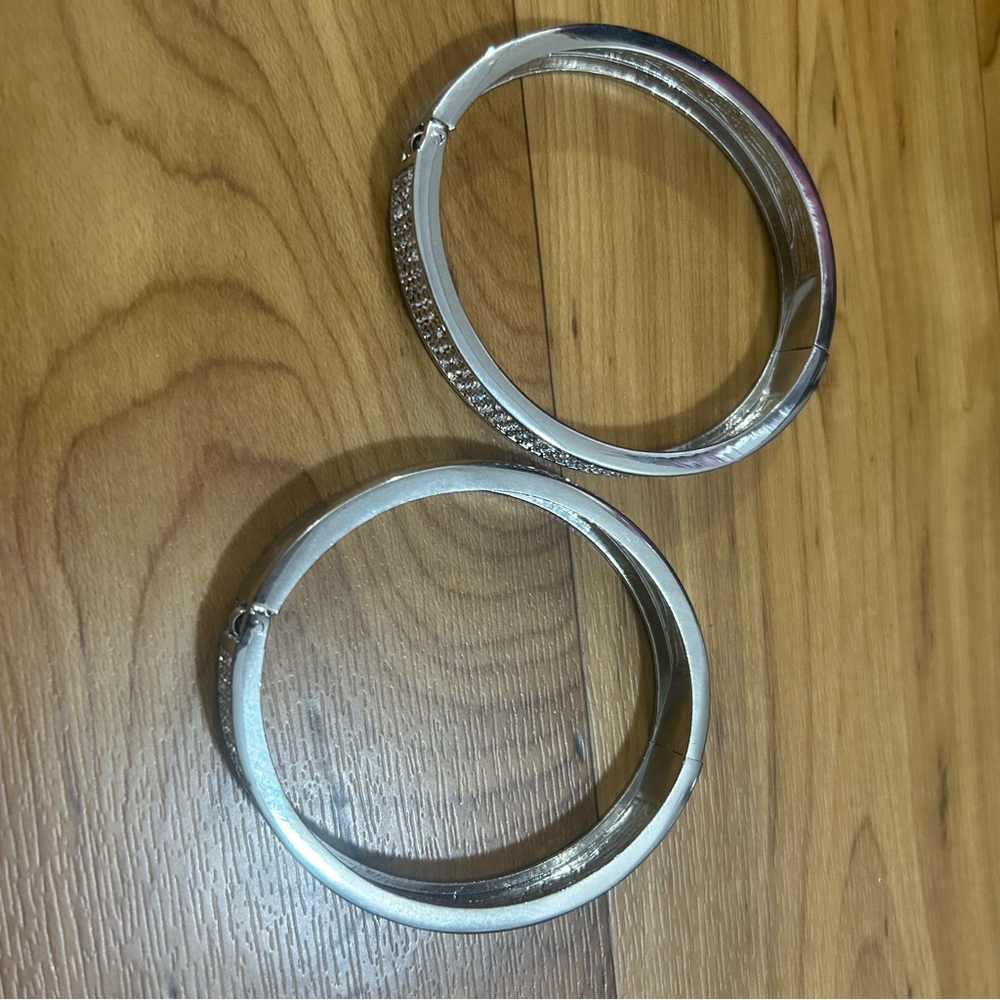 Sparkling Silver Rhinestone Plus Size Bracelets - Picture 2 of 4